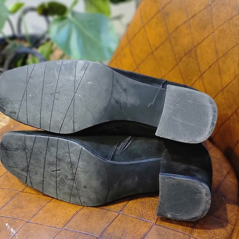 Aquatalia Suede Ankle Boots 9.5 Black - Picture 6 of 6